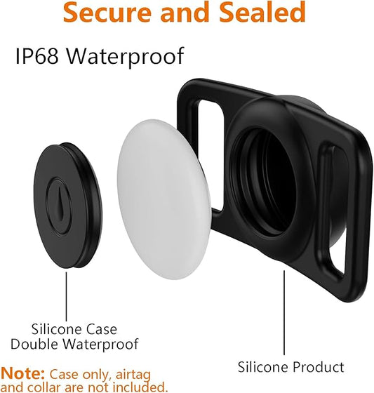Airtag Dog Collar Holder 2 Pack Waterproof Airtag Holder for Dog Cat Collars Silicone Full Body Covered Airtag Case GPS Track Your Pet Durable & Lightweight Airtag Collar Holder