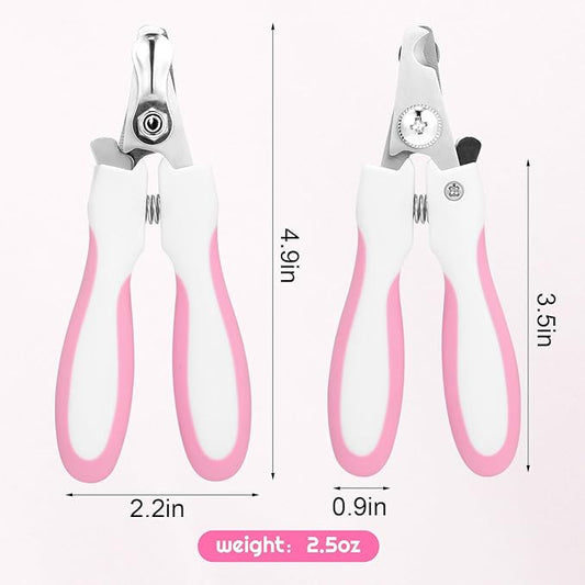 Pet Nail Clippers, Suitable for Both Cats and Dogs, A Half Moon Shaped Alloy Blade and A Rubber Material Handle with A File. Automatic Rebound Handle.Cat and Dog Universal (red)