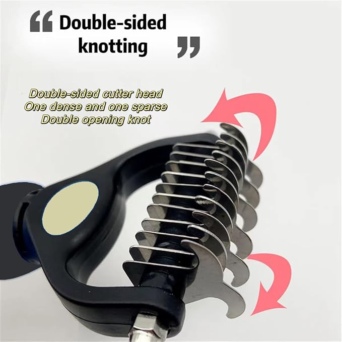 PROBUSINES-Double-Sided Pet Undercoat Rake Dehairing Undercoat Rake For Dogs And Cats - Extra Wide Dog Grooming Brush, Reduce Hair Removal By 95% Pet Stainless Steel Comb Combination