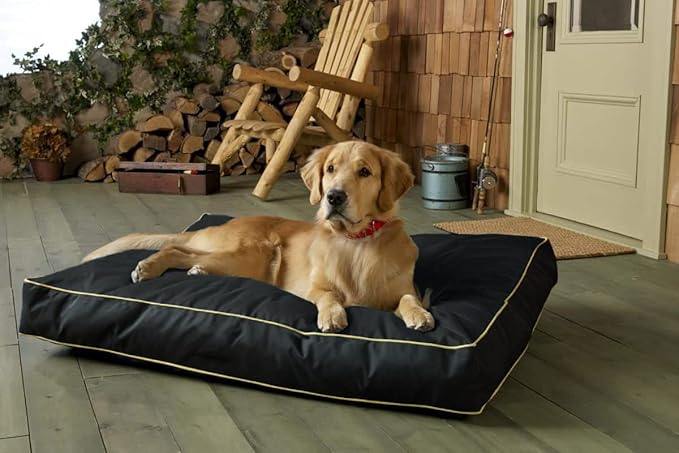 Dog Bed Cover 44Lx32Wx4H Inch.Waterproof Heavy Duty Durable Oxford Dog Bed Replacement Covers with Zipper.Washable Removable Pet Bed Mattress Protector Cover.Black,Cover Only.