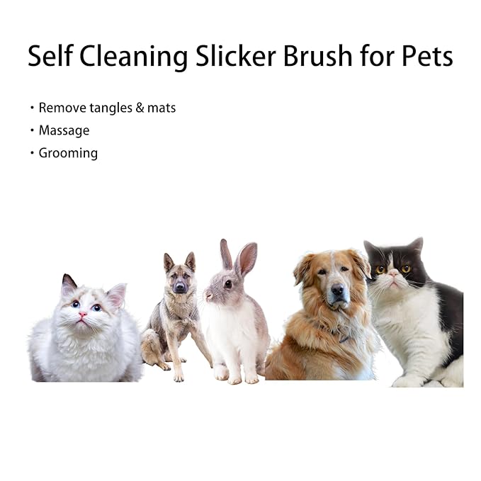 Deshedder Brush for Dogs Short Long Hair with Self Cleaning to Easy Shedding,Suitable for Cats Bunnies,Blue