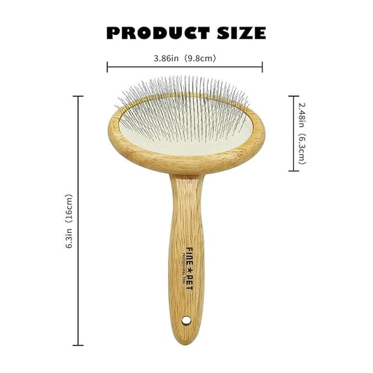 Der Meister Slicker Brush Pet Hair Remover, Gently Cleaning Pin Brush Deshedding Tool Easy to Remove Loose Undercoat, Remove Loose Hair, Fur, Undercoat, Mats, Tangle, Knots (Medium)