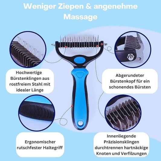 PetsFriend Dog Brush & Cat Brush Undercoat Brush for Medium & Long Hair, Hair Remover for Healthy Coat, Removal of Undercoat and Tents, Massage Effect & Grooming