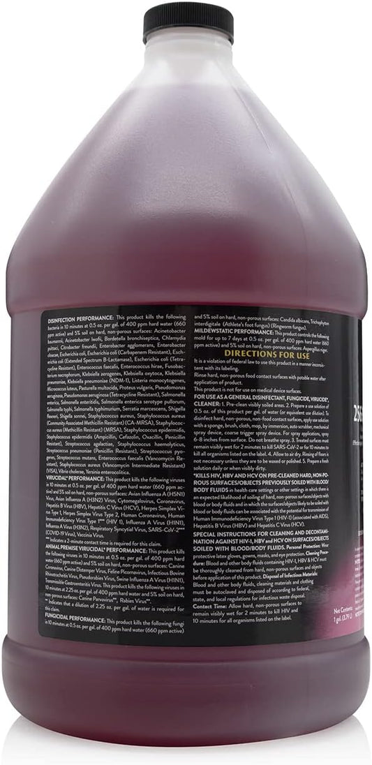 256:1 Disinfectant, 1 Gallon - Liquid Concentrate Disinfectant and Deodorizer, Sanitizer for Veterinary Clinics and Kennels, Effective Against Viruses and Bacteria (Cherry)