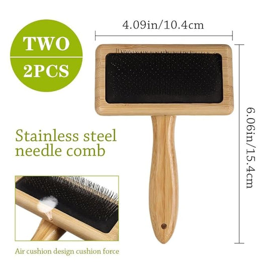 HomeSoGood 2Pcs Large Wool Needle Felting Tools with Solid Wood Handle, Dog Massage Bath Brush Hair Grooming