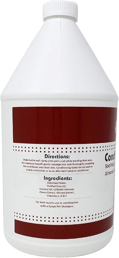 Natural Leave-in Conditioning Spray for Dogs Refill, Soothing Cherry Almond Oatmeal, 1 Gallon