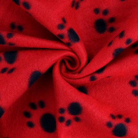 Comsmart Dog Blankets for Small Dogs, 6 Pack Puppy Blanket Cute Paw Print Pet Blanket for Dog, Puppy, Cat, Kitten, 39x31 inches, Red