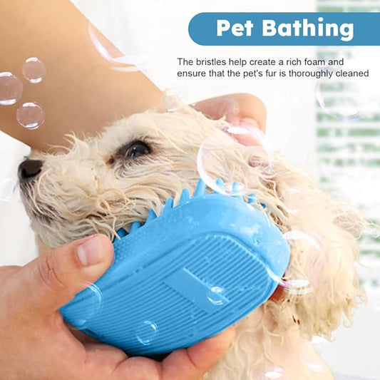 Dog Bath Brush, Pet Rubber Comb Dog Grooming Bath Brush, Multifunctional Shampoo Brush for Shower Scrubbing & Soothing Massage for Dogs Cats Pet Grooming Accessories