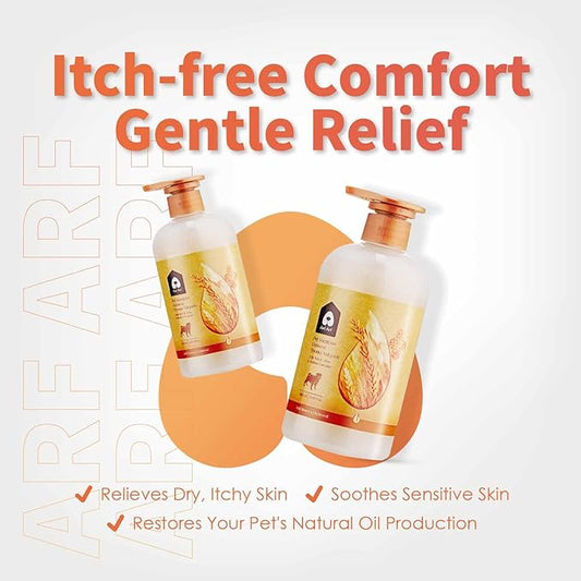 Arf Arf Oatmeal Dog Shampoo & Conditioner Bundle – Anti-Itch, Allergy Relief & Moisturizing Honey Formula | Ideal for Sensitive Skin, Boosts Coat Shine (2 x 16oz)