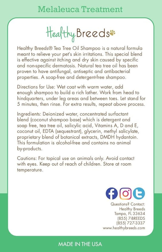 Healthy Breeds Curly-Coated Retriever Tea Tree Oil Shampoo – Formulated for Dry, Irritated Skin – Reduce Dandruff – Wintergreen Scent – 8 oz