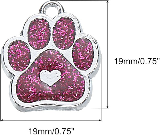 MECCANIXITY Cat Dog Paw Charm Footprint Paw Print Charm Alloy Enamel Pendants for DIY Jewelry Making, Earrings Necklaces Bracelets, Crafts