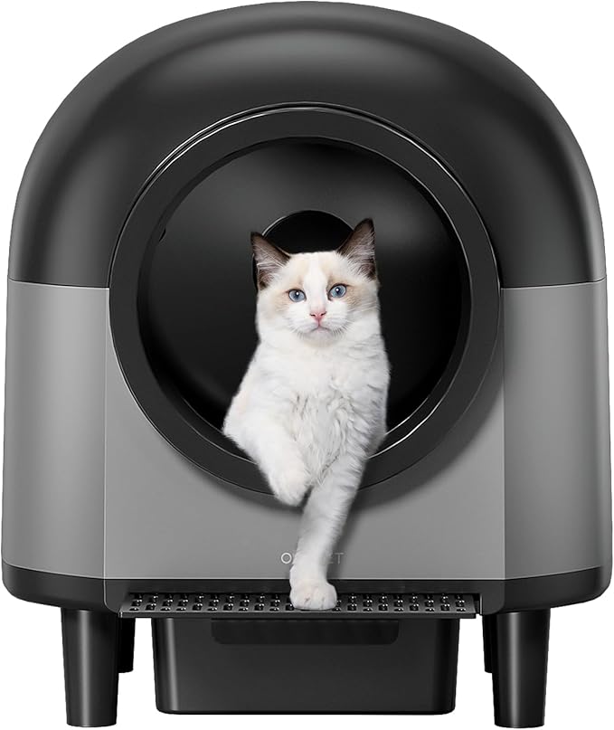Automatic Cat Litter Box Self Cleaning with 10 Safety Radars,100L Smart Litter Box Used for 14 Days,Electric Litter Boxes with Stairs for Multiple Cats,APP-Control,Advanced Odor Control (Black)