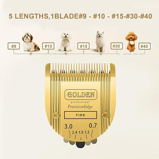 Adjustable 5 in 1 Blades Compatible with WAHL Arco,Bravura .Chromado,Creativa,Figura Dog Clippers for Dogs Grooming(Gold/3PC)