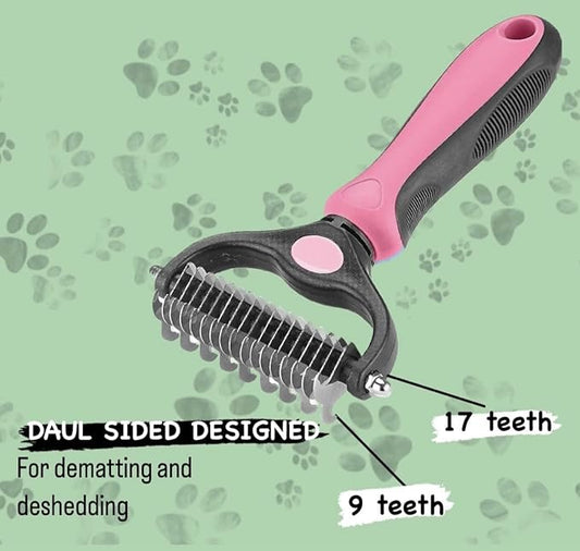 pet grooming brush (pink)