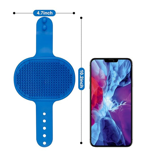 2 Pack Dog Grooming Brush, Premium Pet Bath Brush with Adjustable Ring Handle for Bathing - Massaging -Hair Removal - on Wet or Dry Hair, for Long Short Haired Dogs and Cats