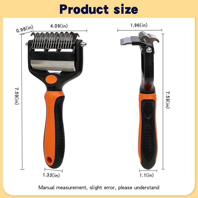 Pt brush for shedding,Dematting comb for Dogs, Cat deshedding Brush, Dog Grooming Rakes for long haired Dogs-Double Sided Shedding,Pet undercoat brushes Reduce Shedding by 95% (Green)
