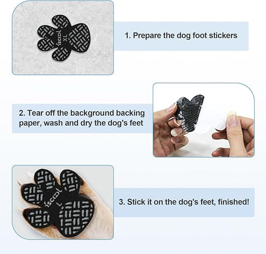 Paw Protection Anti-Slip Handle Prevents Your Dog from Slipping on Hardwood Floors,Perfect for hot Roads,Disposable self Adhesive Dog Shoes Boots Socks Replacement 24pcs (XL)