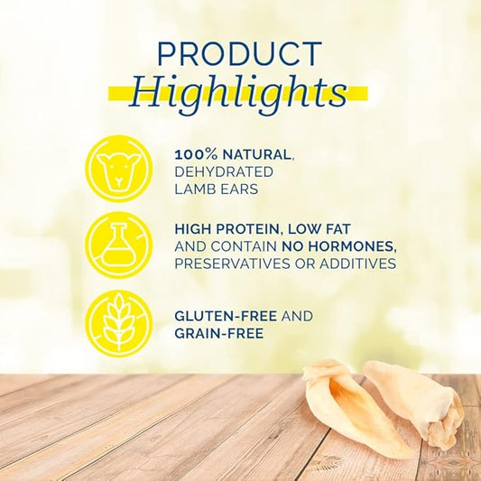 PCI Pet Center Inc Lamzearz - 10 Pack of Premium Lamb Ear Dog Treats