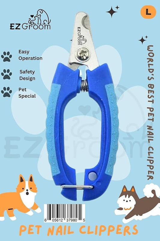 Dog & Cat Pets Nail Clippers and Trimmers - with Safety Gurad to Avoid Over Cutting, Professional Grooming Tool for Pets (Large, Blue)