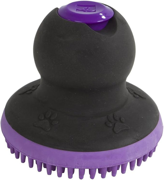 Fancy Fur FURemover Soap Dispensing Scrubber Brush, Pet Grooming Hand Brush, Reduce Shedding During Bath Time, Natural Rubber Pet Brush, Colors May Vary