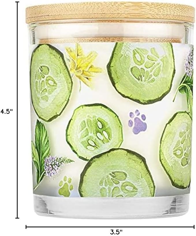 Pet House 9 oz Cucumber Mint Scented Pet Odor Candle, Clean Burning, Long Lasting, Plant Based Spring, Summer Scented Soy Candles, 60 Hour Burn Time, Pack of 2