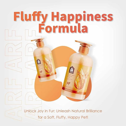 Arf Arf Dog Shampoo Softening Formula, Soften & Fluffy Oatmeal 16oz, Detangling & Coat Protection, Honey-Infused, Pet-Friendly, Ideal for Long Fur, Suitable for All Breeds and Ages - 16oz