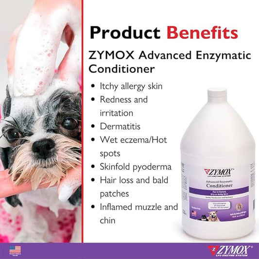 ZYMOX Advanced Enzymatic Leave-On Conditioner, 1 gal. – for Pets & Animals of All Ages: Conditions, Detangles, Soothes, & Moisturizers Skin & Coat