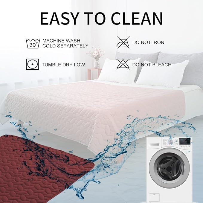 Ameritex Pet Bed Cover Dog Bed Blanket for Sofa and Furniture Waterproof New Pattern Design (40x50 Inch, Burgundy)