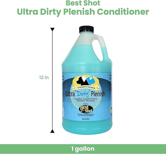 Best Shot Ultra Dirty Plenish Conditioner, Ideal Pet Grooming Conditioner, Protein-Enriched Moisturizing Formula for Dogs, Cats, and Horses, Agree Fragrance, 1 Gallon