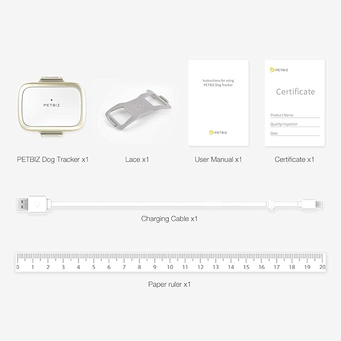 G1-US GPS Pet Tracker, 30 Days Ultra Long-Lasting Battery Lightweight Waterproof pet Finder (White) (White)