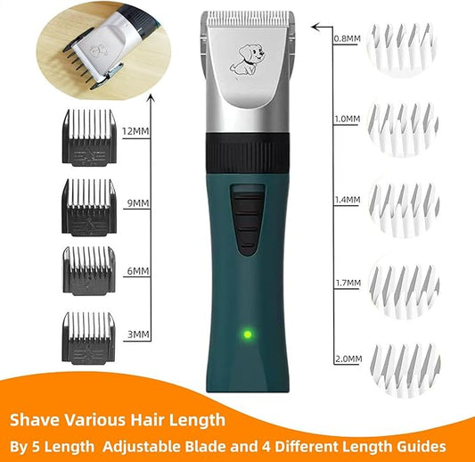Dog Clippers for Grooming Low Noise, Rechargeable, Cordless, YSpetclp Pet Shaver for Matted Hair, Quiet Animal Trimmer Pet Hair Thick Coats Clippers, Suitable for Dogs, Cats, Rabbits and Other Pets