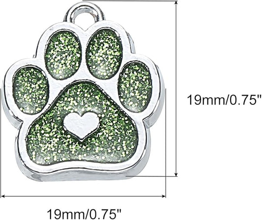 MECCANIXITY Cat Dog Paw Charm Footprint Paw Print Charm Alloy Enamel Pendants for DIY Jewelry Making, Earrings Necklaces Bracelets, Crafts