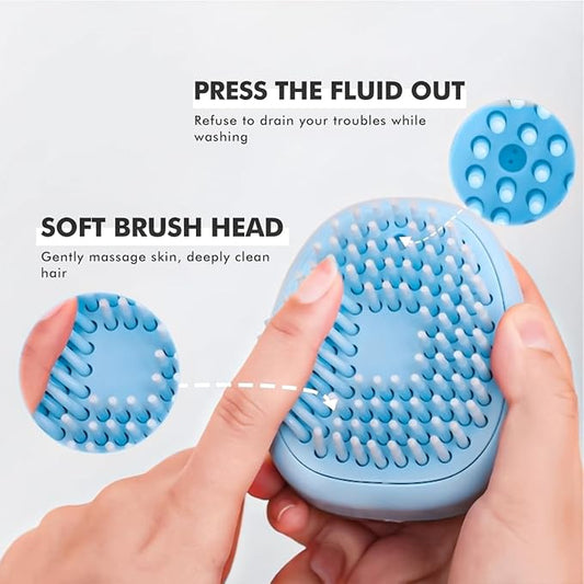 Pet Cat & Dog Bath Brush | Dog Shampoo Brush | Dog Scrubber for Bath | Dog Grooming/Washing/Shower Brush Easily Removes Loose Undercoat for Short & Long Haired Dogs/Cats (Blue)