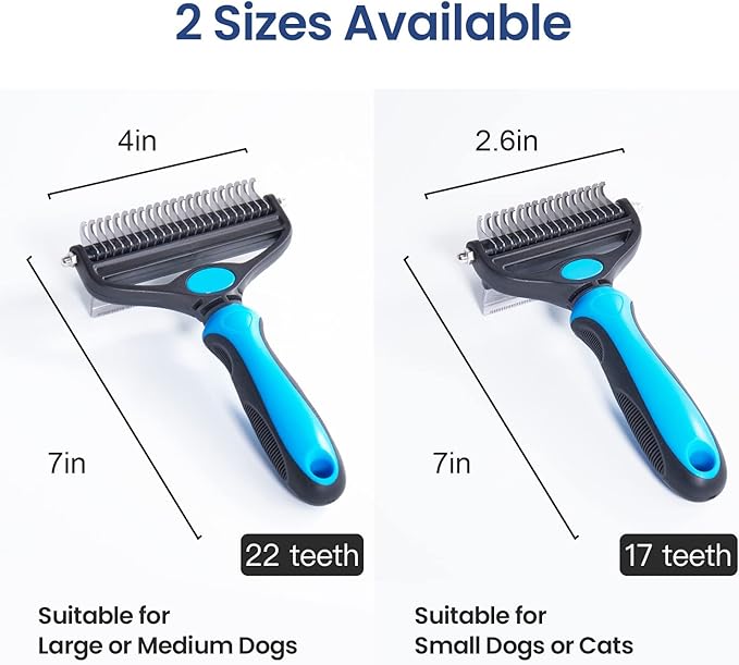 Potaroma Versatile Pet Grooming Brush, Double Sided Shedding and Dematting Undercoat Rake, Reduces Shedding by up to 95% Professional Deshedding Comb Tool for Dogs and Cats (Medium)