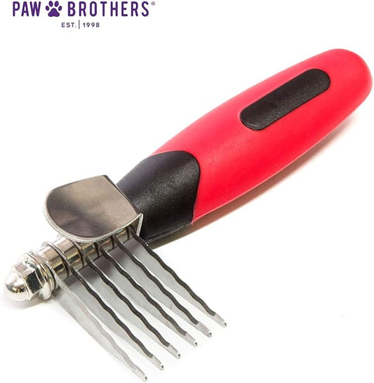 RYAN'S PET SUPPLIES Paw Brothers 6-Blade Mini Dematting Tool for Dog Grooming, Professional Grade, Stainless Steel Blades, Comfort Grip, Gentle on Skin