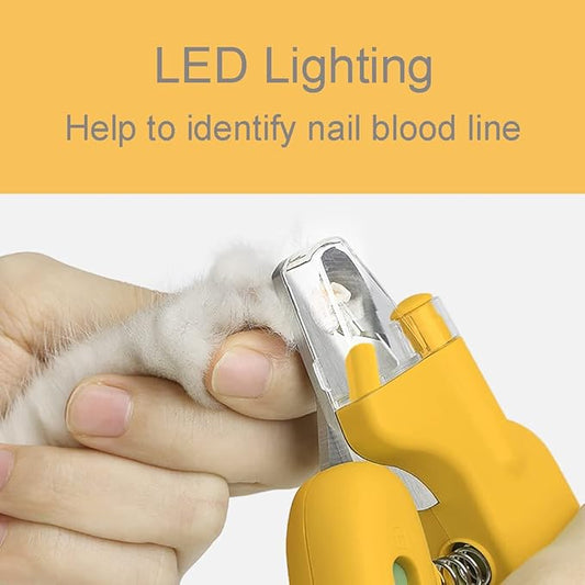 Cats Nail Clipper Trimmer with LED Light Grooming Tools for Pets Wood's Lamp