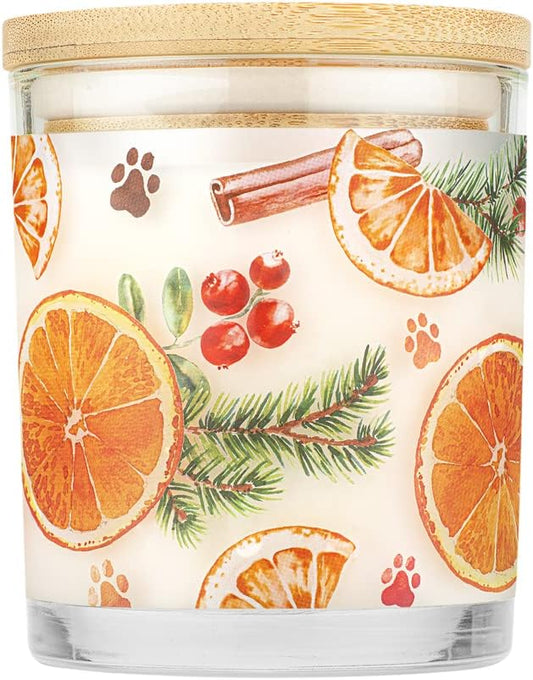 One Fur All Pet House Candle 2 Pack - Plant-Based/Soy, Long Lasting Pet Odor Candle for Home - Orange Spice