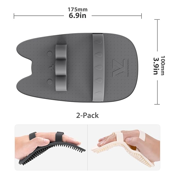 Li&Zhao Dog Bath Brush - 2 PCS Dog Grooming Brush Dog Scrubber for Bath Dog Shampoo Brush Massage Rubber Comb Pet Bath Comb for Pet Shower, Deshedding,Massaging,Shampooing(White & Black)