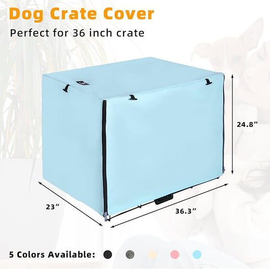 X-ZONE PET Double Door Dog Crate Cover - Polyester Pet Kennel Cover Fits 36 inches Wire Dog Cage Blue