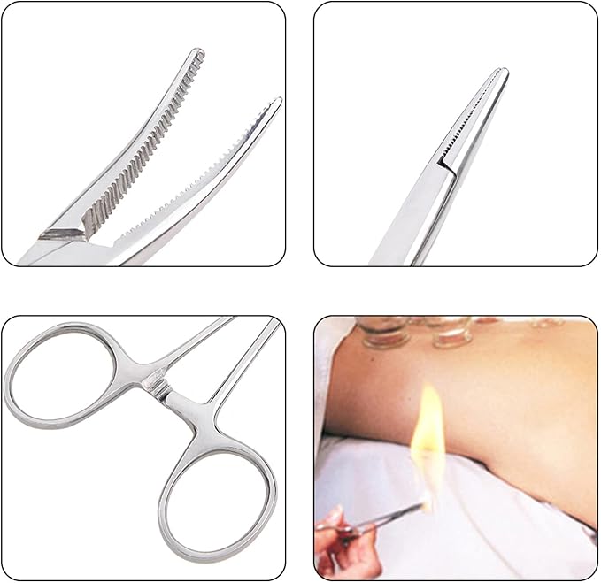 Stainless Steel Dog Cat Pet Forceps Scissors Ear Hair Clamp Fishing Scissors Tools (12.5CM bent)