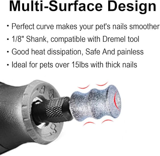 Dog Nail Trimmer Tools for Dremel - Paws Grooming & Smoothing for Medium Large Dogs - 1/8" Dog Nail Grinder Attachment (2XL)