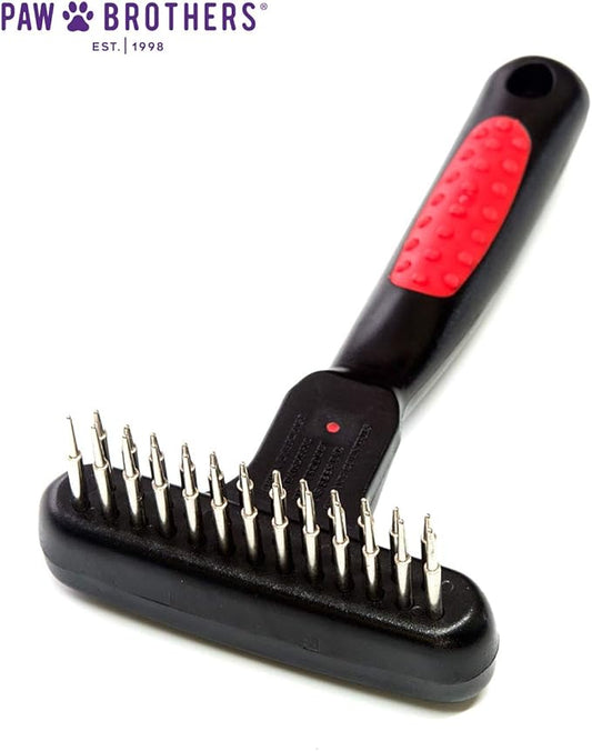 RYAN'S PET SUPPLIES Paw Brothers Magic Spring Undercoat Rake for Dogs, Professional Grade, Spriing Loaded Pins, Comfort Grip, 6.8 in