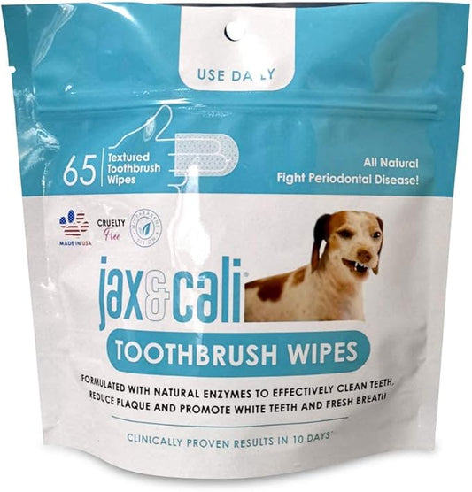 JAX & CALI All Natural Pet Toothbrush Wipes & Paw Protect, All-Natural Paw Protecting Balm for Dogs and Cats
