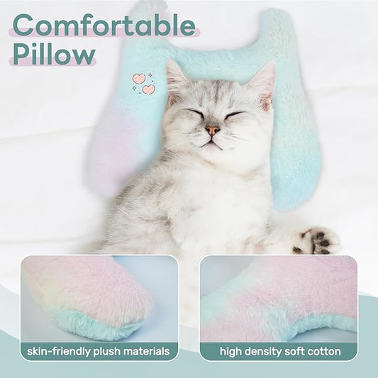T'CHAQUE Dog Pillow Bed Cat Pillows for Indoor Cats Soft Dog Calming Pillow for Small Dogs Anxiety Relief Comfort Dog Neck Pillow Pet Sleeping Improve Pet Calming Toy for Upper Spine Support