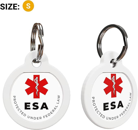 QR Code Pet Tag Service Dog ID - ESA - Emotional Support Service Dog Name Tags (ESA, S)