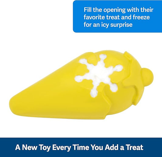 PetSafe Frosty Cone Dog Toys – Fill and Freeze Treat Holding Chew Toy – BPA Free Rubber – French Vanilla Scented – Interactive Pet Puzzle for Boredom or Separation Anxiety