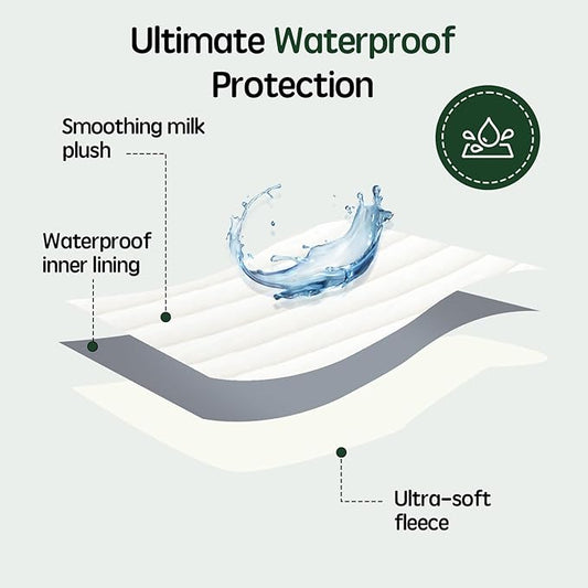 BALANCE Waterproof Blanket Wind Chime Dog Blanket for Small Dogs, Washable Double Sided Pet Blanket with Milk Plush and Super Soft Velvet, Pee Proof Calming Dog Blanket for Couch Protection