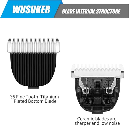 Replacement Blade for Most HOLDOG & oneisall Dog Grooming Clippers, Snap-in Replacement Blades Fit for Most Low Noise Dogs Cats Grooming Clipper, (2 Pack Blade + 4 Pcs Guards)