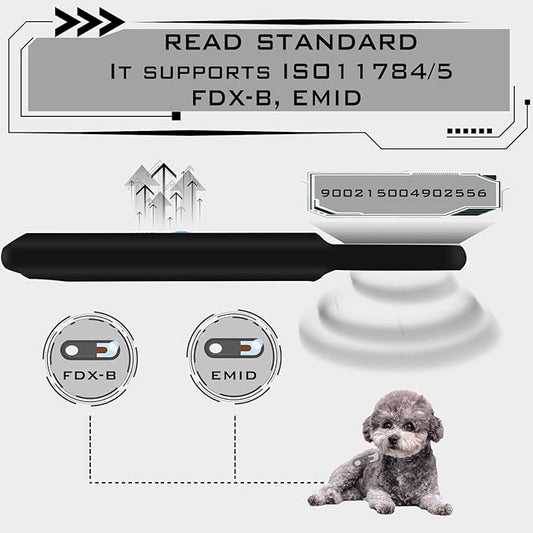 Smoostart Microchip Scanner, 1000 Records Increased Huge Data Storage Upload to PC, Scanning Distance and Speed Increase, Only Compatible with FDX-B/EMID (15/10) Digits Microchips