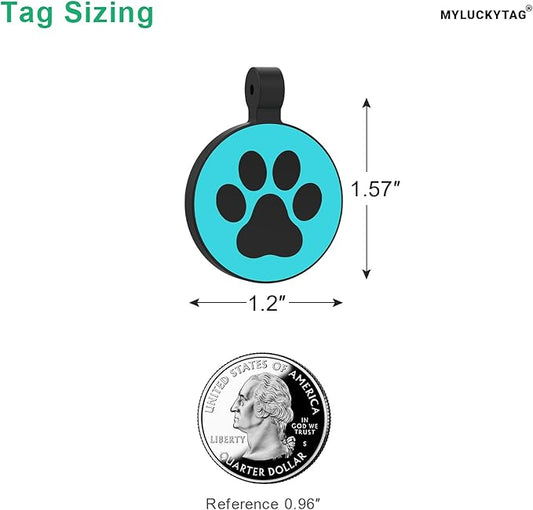 MYLUCKYTAG Silent Silicone QR Code Pet ID Tags Dog Tags - Pet Online Profile - Scan QR Receive Instant Pet Location Alert Email